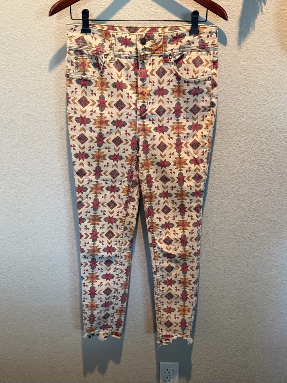 Free People We The Free “Wild Child" Printed Skinny Jeans 29